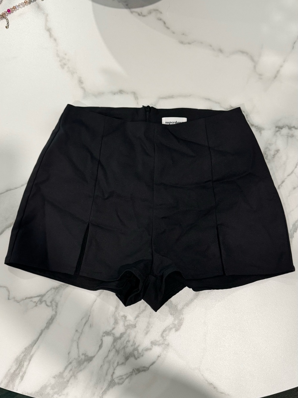 superdown Black High-Waist Tailored Shorts